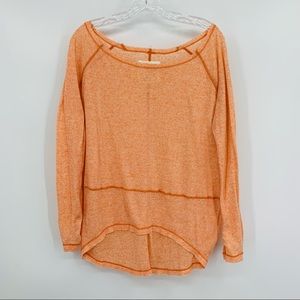 Free People We The Free Linen Blend Long Sleeve Tunic Top Orange Size XS